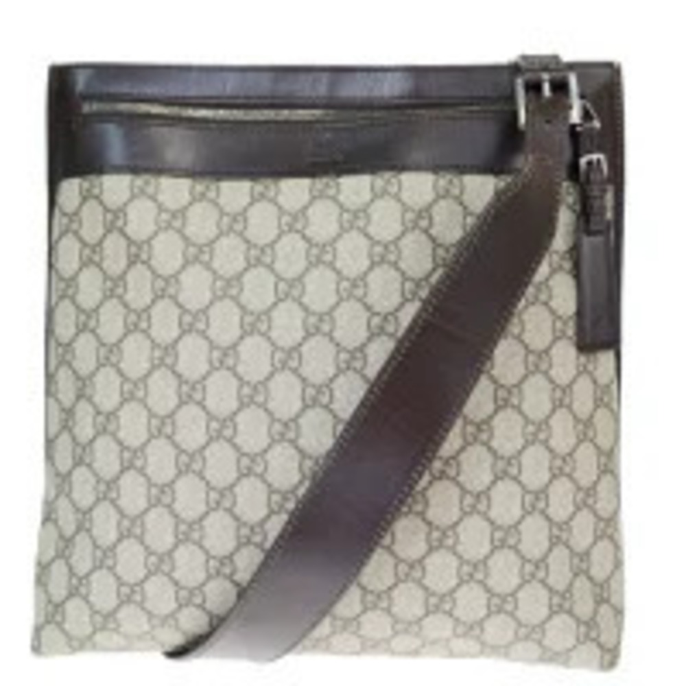 Gucci GG Supreme portfolio messenger bag brown monogram brown